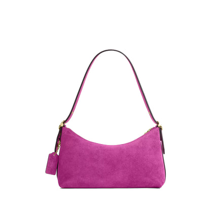 Coach Women's Emeilia Shoulder Bag Suede/Gold/Magenta