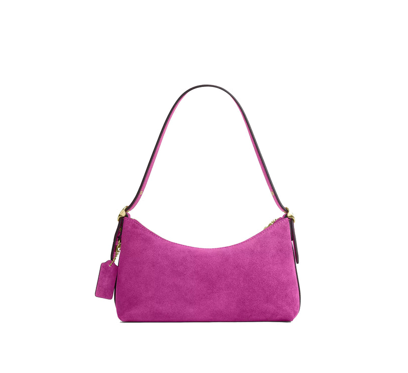 Coach Women's Emeilia Shoulder Bag Suede/Gold/Magenta