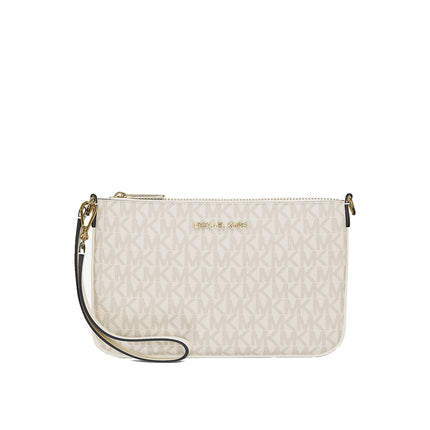 Michael Kors Women's Jet Set Small Signature Logo Convertible Wristlet Light Cream Multi