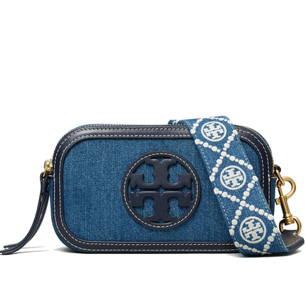 Tory Burch Women's Mini Miller Denim Crossbody Bag Denim Multi