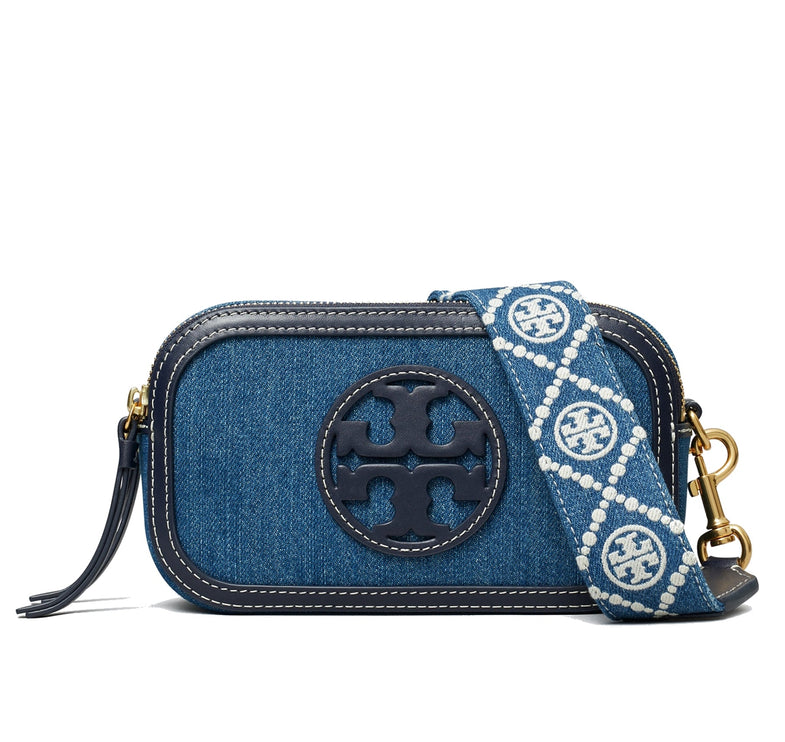 Tory Burch Women's Mini Miller Denim Crossbody Bag Denim Multi