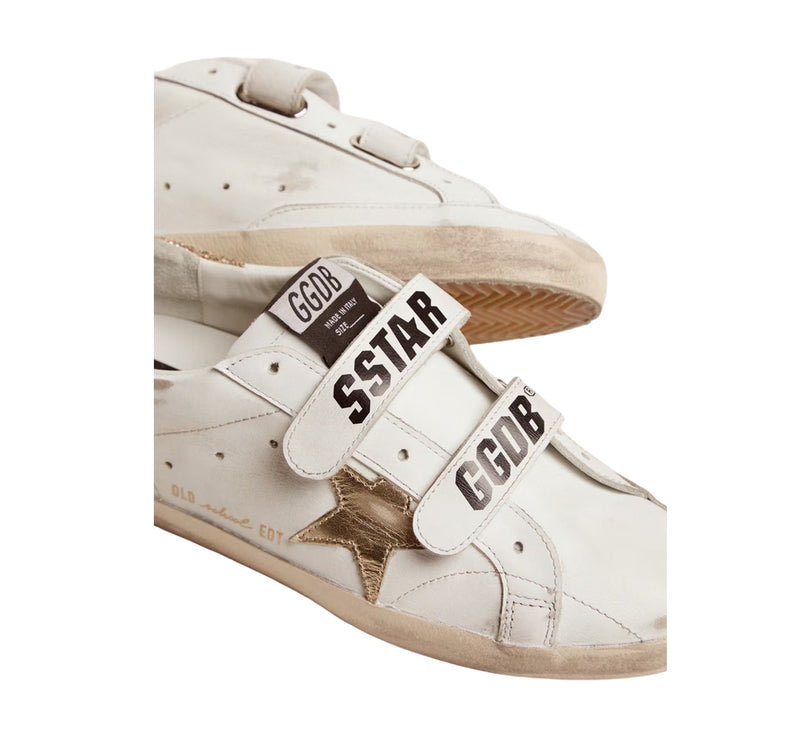 Golden Goose Women's Old School with Gold Star and Gold Glitter