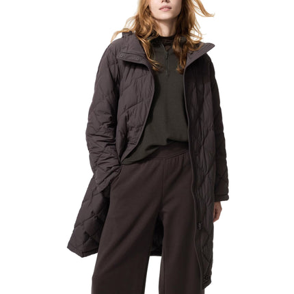Uniqlo Women's Pufftech Long Coat 39 Dark Brown