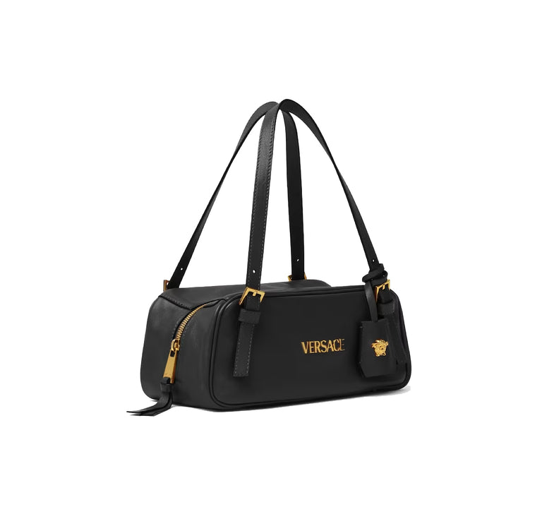 Versace Women's Versace Tag Nappa Medium Bowling Bag Black