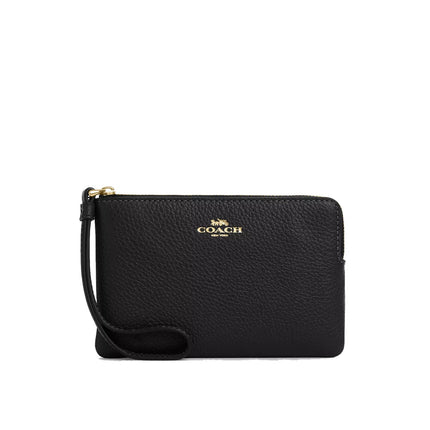 Coach Women's Corner Zip Wristlet Gold/Black