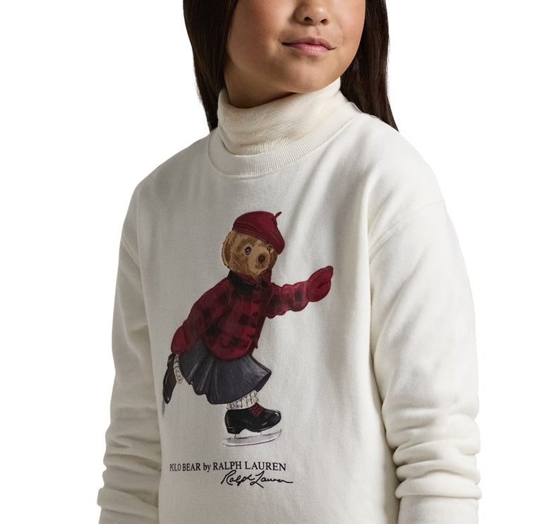 Polo Ralph Lauren Girl's Polo Bear Fleece Dress Trophy Cream