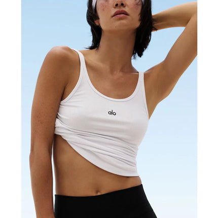 alo Women's Ribbed Prosper Tank White