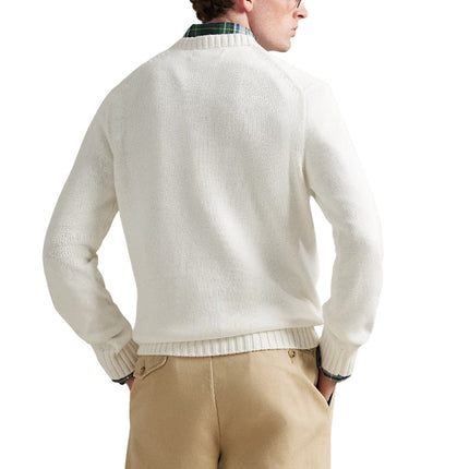 Polo Ralph Lauren Unisex The Iconic Flag Sweater Deckwash White