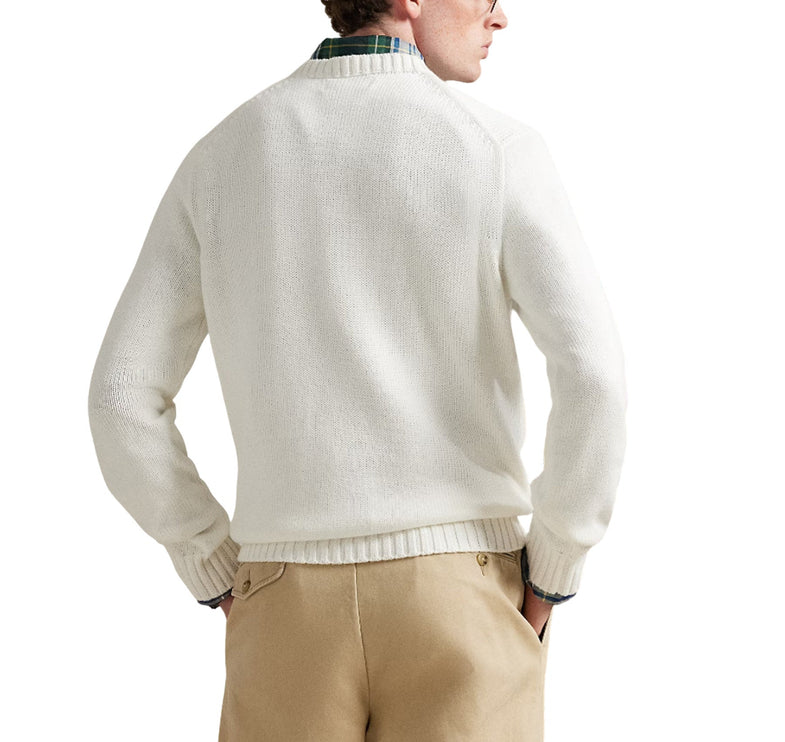 Polo Ralph Lauren Unisex The Iconic Flag Sweater Deckwash White