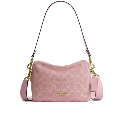Coach Women's Carey Crossbody Bag In Signature Denim Gold/Light Pink
