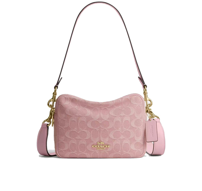 Coach Women's Carey Crossbody Bag In Signature Denim Gold/Light Pink