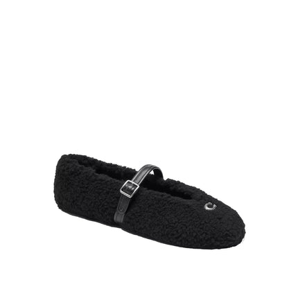 Coach Women's Sculpted C Mary Jane In Shearling Black