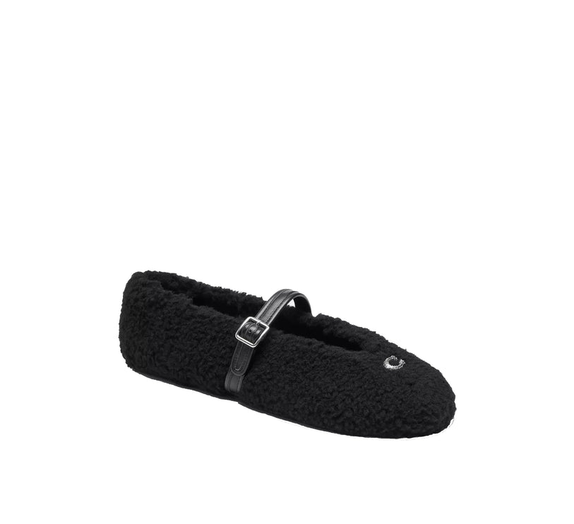 Coach Women's Sculpted C Mary Jane In Shearling Black