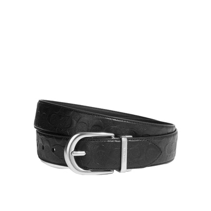 Coach Women's Classic Buckle Cut To Size Reversible Belt, 38 Mm Silver/Black