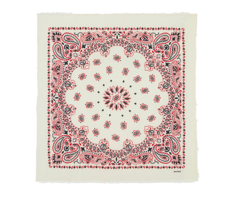 KUJTEN Women's Large Bandana Hachiko Western Coral Red