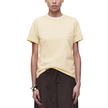 COS Women's Crew-Neck Cotton T-Shirt Light Yellow