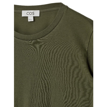 COS Women's Crew-Neck Cotton T-Shirt Dark Khaki
