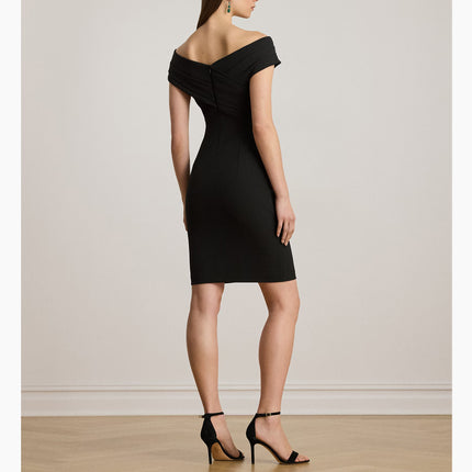 Polo Ralph Lauren Women's Crepe Off-the-Shoulder Cocktail Dress Black