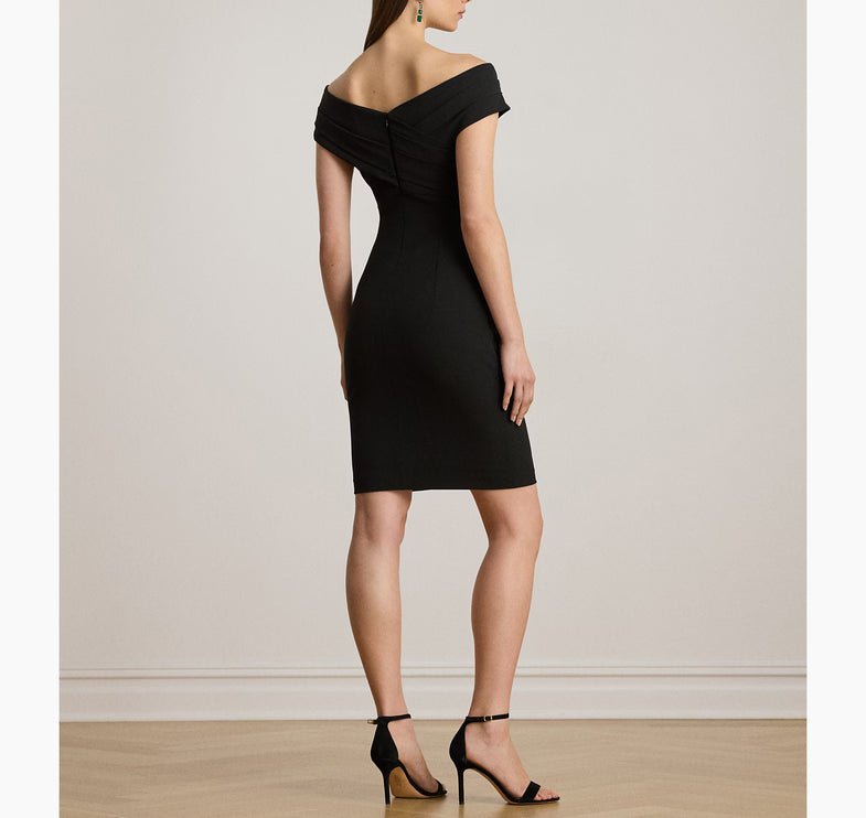 Polo Ralph Lauren Women's Crepe Off-the-Shoulder Cocktail Dress Black