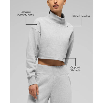 alo Women's Cropped Serenity Coverup Athletic Heather Grey