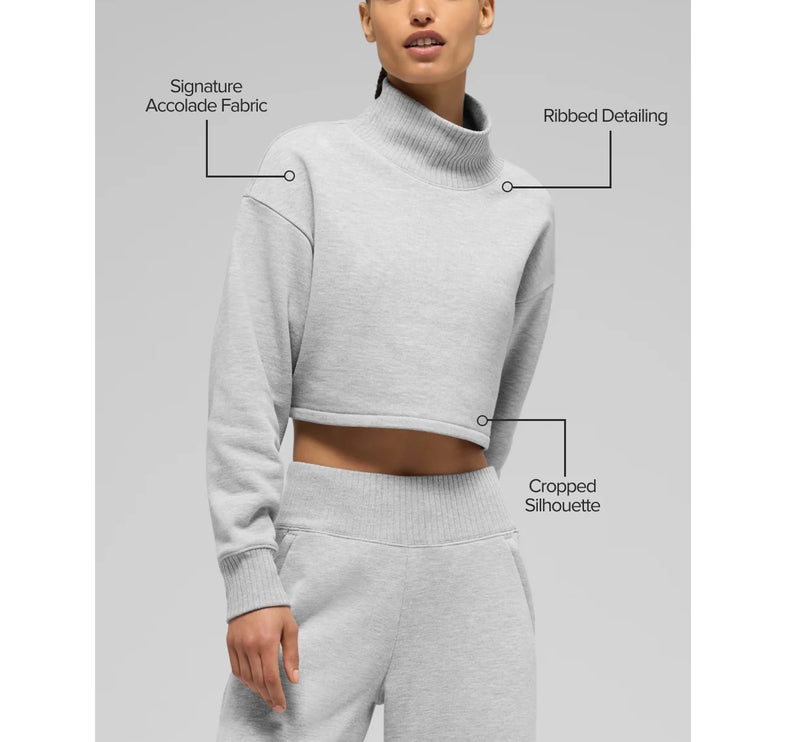 alo Women's Cropped Serenity Coverup Athletic Heather Grey