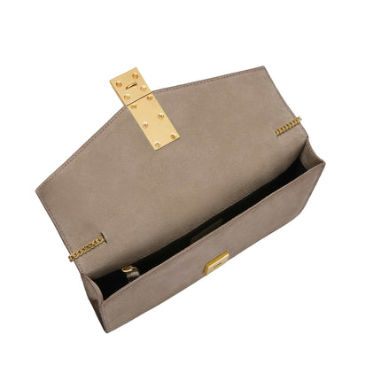 DeMellier London Women's The Vancouver Clutch Light Taupe Suede