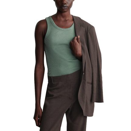 COS Women's Ribbed Tank Top Moss Green