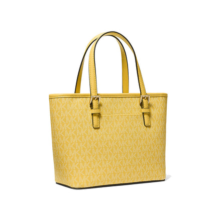 Michael Kors Women's Jet Set Travel Extra Small Logo Top-Zip Tote Bag Daisy Yellow