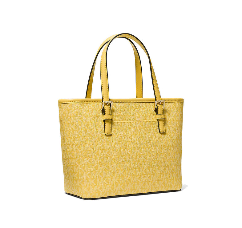Michael Kors Women's Jet Set Travel Extra Small Logo Top-Zip Tote Bag Daisy Yellow