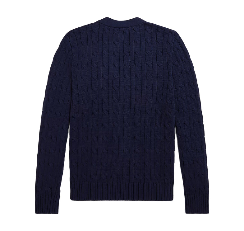 Polo Ralph Lauren Boy's Cable-Knit Cotton V-Neck Cardigan RL Navy