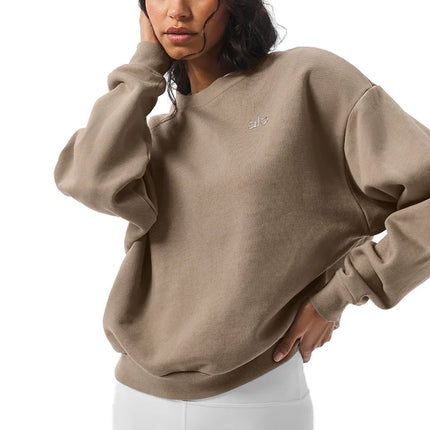 alo Women's Accolade Crew Neck Pullover Gravel
