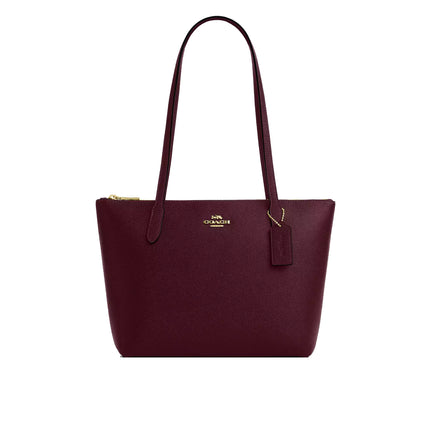 Coach Women's Fiona Zip Tote Bag Gold/Dark Wine