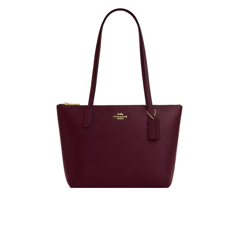 Coach Women's Fiona Zip Tote Bag Gold/Dark Wine
