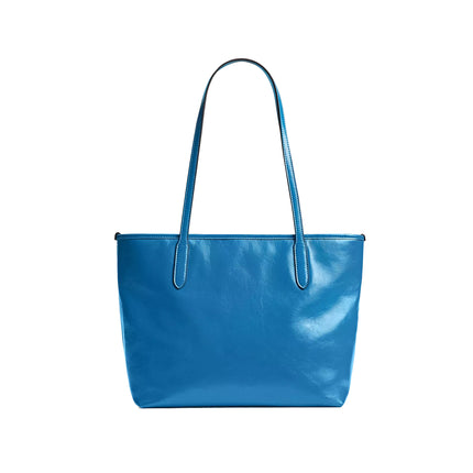 Coach Women's Medium City Tote Bag Silver/Blue Jay