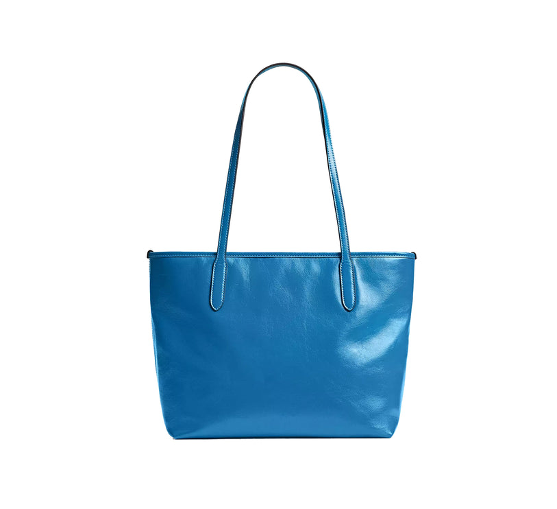 Coach Women's Medium City Tote Bag Silver/Blue Jay