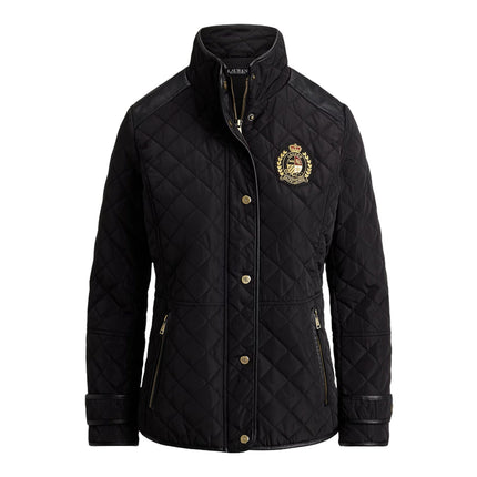 Polo Ralph Lauren Women's Crest-Patch Quilted Funnelneck Jacket Black