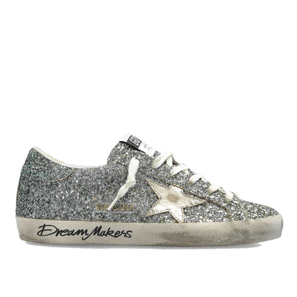 Golden Goose Women's Super Star with Glitter Upper and Silver Metallic Leather Star 2