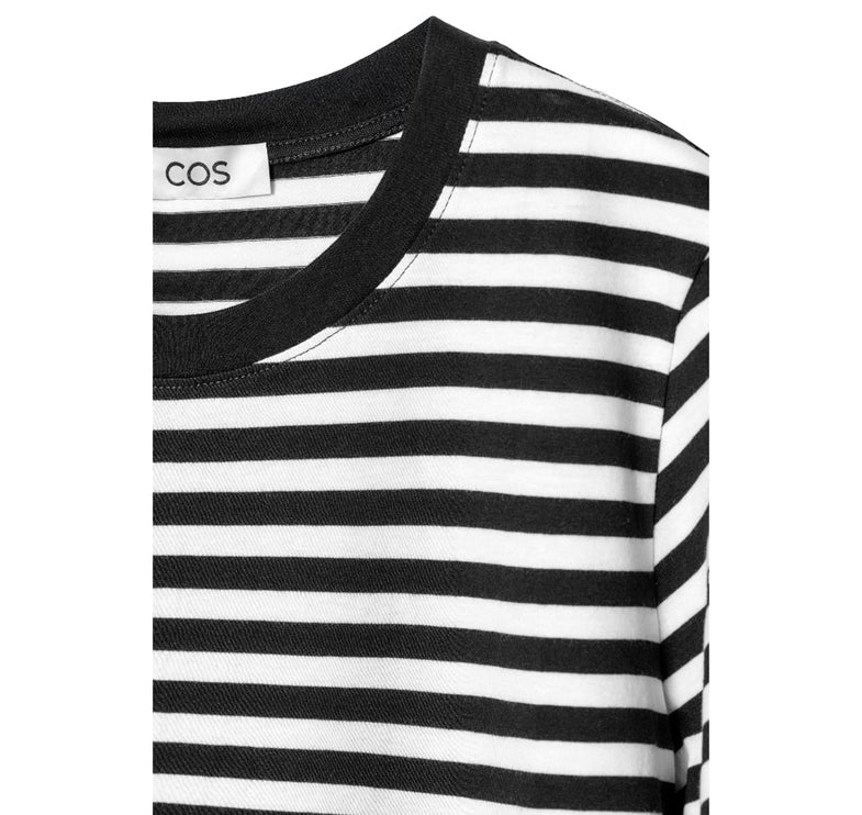 COS Women's 24/7 Regular T-Shirt Black/White/Striped