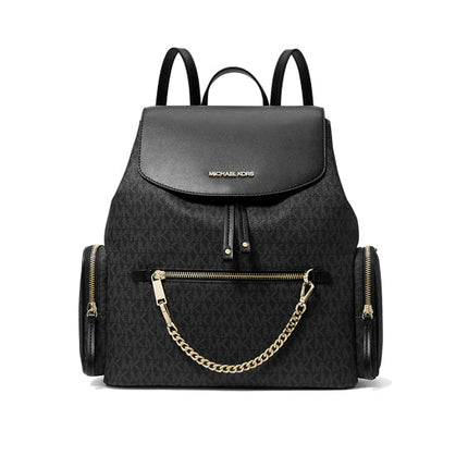 Michael Kors Women's Jet Set Large Logo Backpack Black/Gold