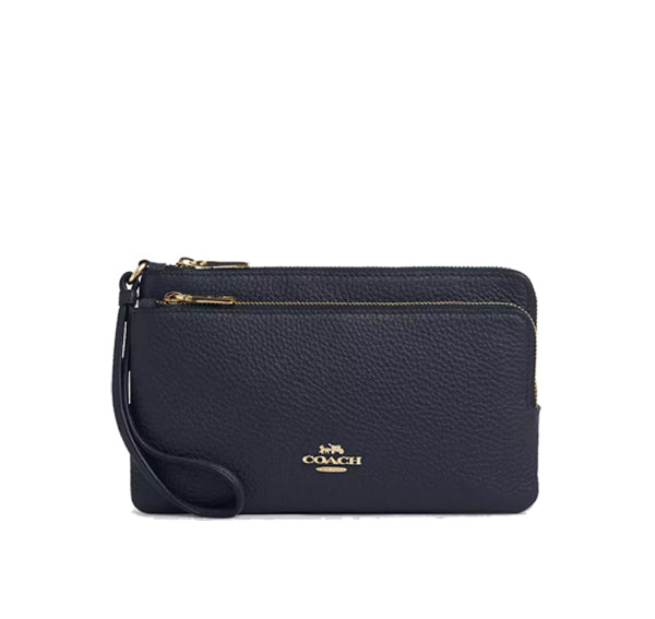 Coach Women's Double Zip Wallet Gold/Midnight