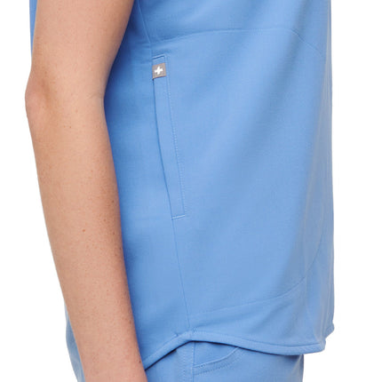 FIGS Women's Rafaela Oversized Scrub Top Ceil Blue
