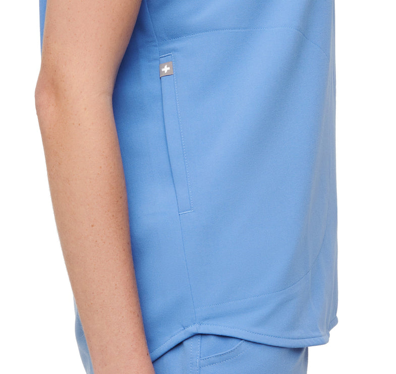 FIGS Women's Rafaela Oversized Scrub Top Ceil Blue