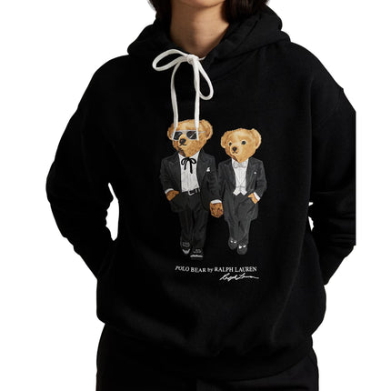 Polo Ralph Lauren Women's The Ralph & Ricky Tuxedo Bear Hoodie Polo Black