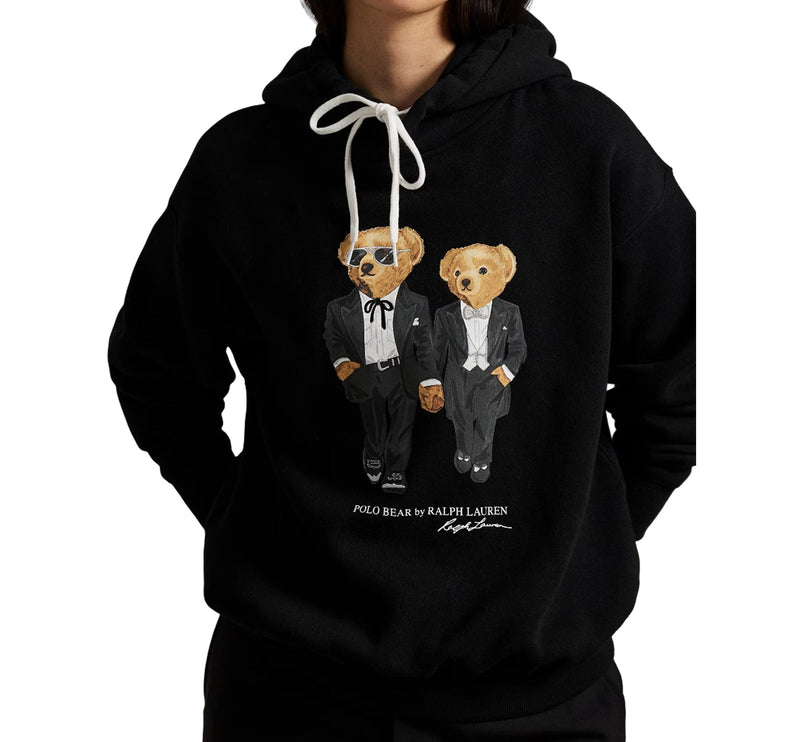 Polo Ralph Lauren Women's The Ralph & Ricky Tuxedo Bear Hoodie Polo Black