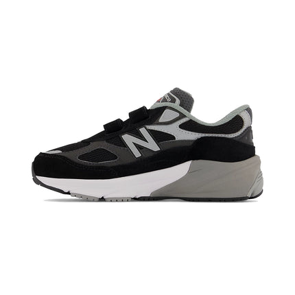 New Balance Little Kid's FuelCell 990v6 Hook & Loop Black with Silver PV990BK6