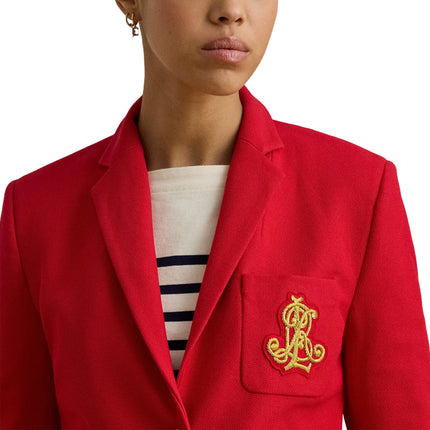 Polo Ralph Lauren Women's Bullion Jacquard Blazer Cruise Red