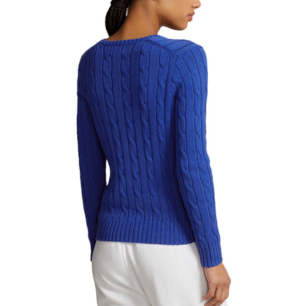 Polo Ralph Lauren Women's Cable-Knit Cotton V-Neck Sweater Rugby Royal
