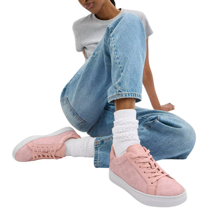 Coach Women's High Line Sneaker In Signature Canvas Pink/Multi