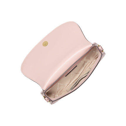 Michael Kors Women's Mila Small Snake Embossed Crossbody Bag Powder Blush