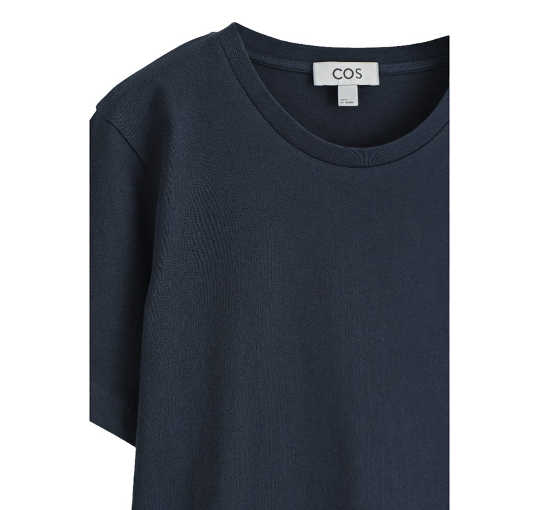 COS Women's Crew-Neck Cotton T-Shirt Navy
